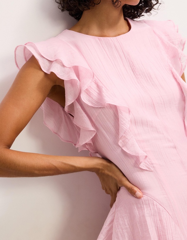 The Fated - Arisa Ruffled Midi Dress