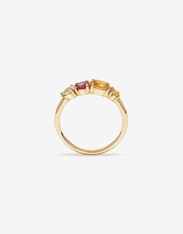Michael Hill - Green Amethyst, Pink Tourmaline, Orange Citrine & Lemon Quartz Multi-Gemstone Ring in 10kt Yellow Gold
