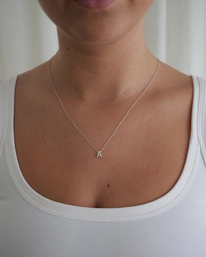 The Silver Collective - A-Z Letter Necklace Silver - A