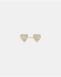 Ania Haie - Ania Haie Gold Pave Heart Stud Earrings