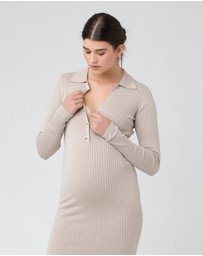 Ripe Maternity - Sammy Knit Polo Nursing Dress