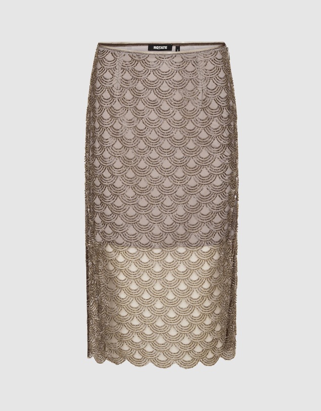 ROTATE - Scallop Sequin Midi Skirt
