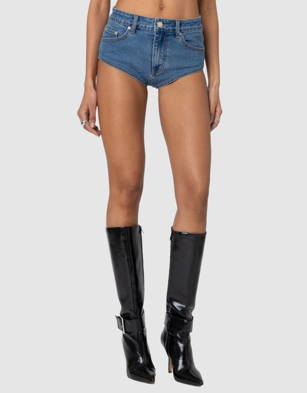 EDIKTED - Super Micro High Rise Denim Shorts