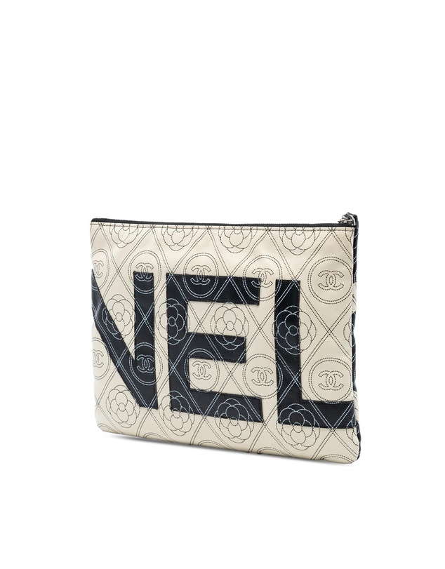 Pre-Loved by Azura Reborn - Pre-Loved Coated Canvas Camellia Logo Wristlet Clutch