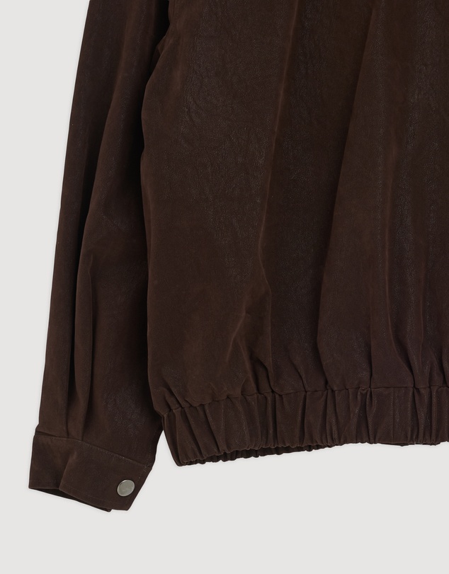 Revibe - Repaired AERE Ines Suede Look Funnel Neck Jacket - AU 6