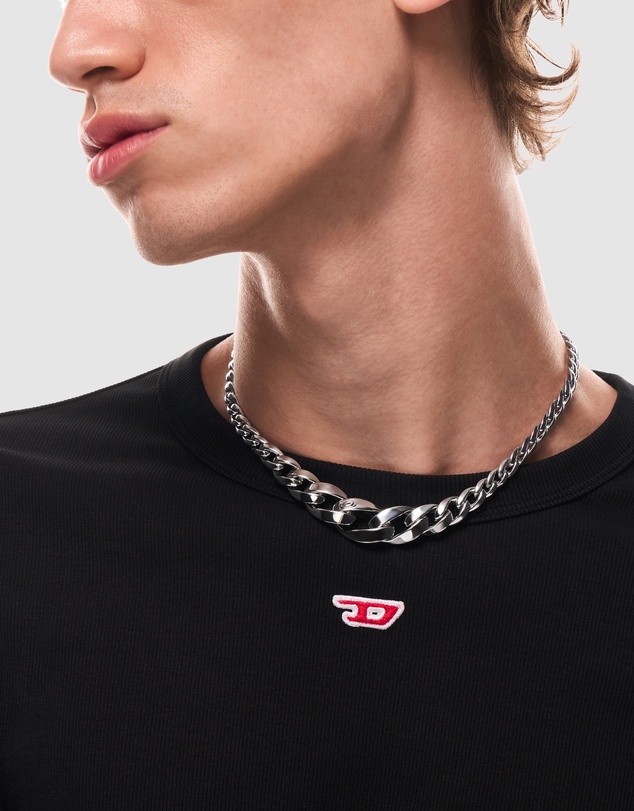 Diesel - Oval D Silver Necklace