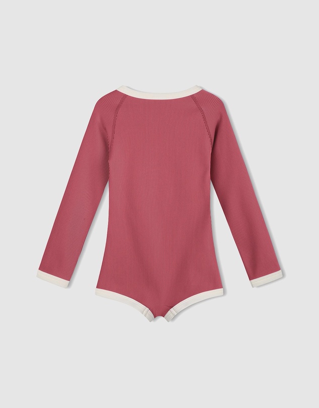 Zulu & Zephyr Mini - Mini Stripe Rib Rashie Onesie - Babies-Teens