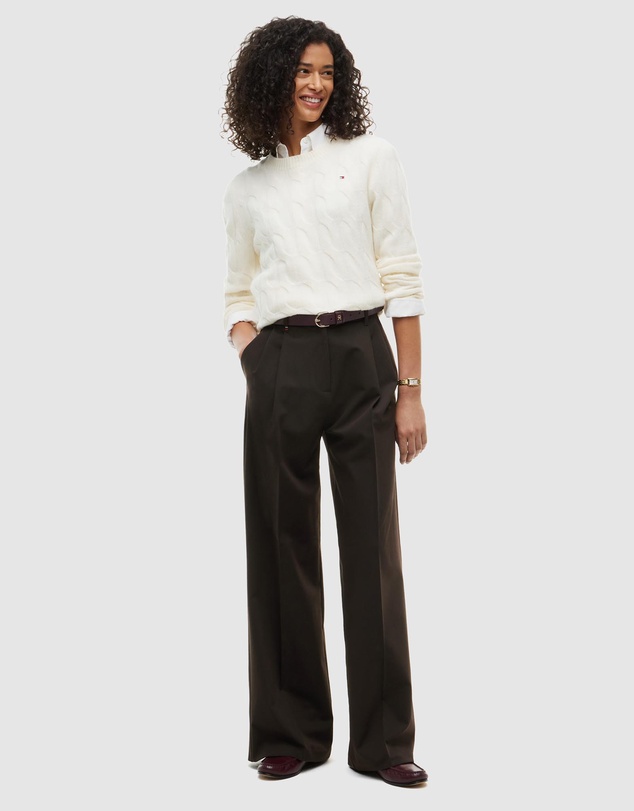 Tommy Hilfiger - Pleated Twill Wide Leg Trousers