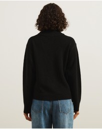 Atmos&Here - Alice Rib Knit Funnel Neck Jumper