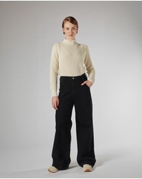DRICOPER DENIM - Mila Black Mid Rise Palazzo Jeans