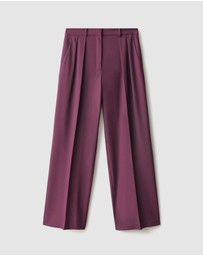 M.N.G - Wide-Leg Mid-Rise Pleated Trousers