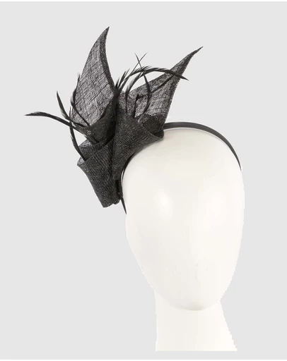 Max Alexander - Sinamay Black Racing Fascinator
