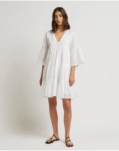 FRIEND of AUDREY - Run Free Tiered Ramie Dress