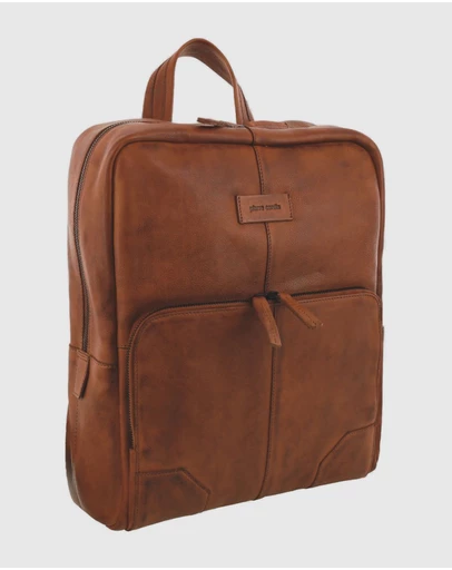Pierre Cardin - Sleek Leather Laptop Backpack
