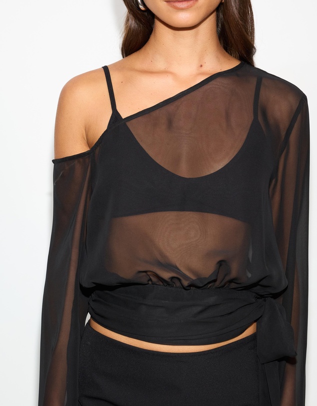 Dazie - Nessa Off Shoulder Chiffon Top