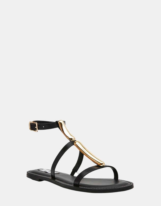 Steve Madden - Alma Black Leather Sandals