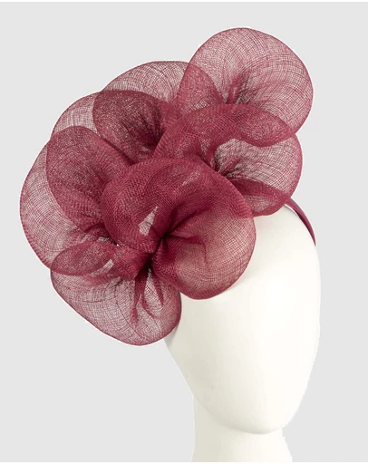 Max Alexander - Large Lilly Wine Flower Fascinator