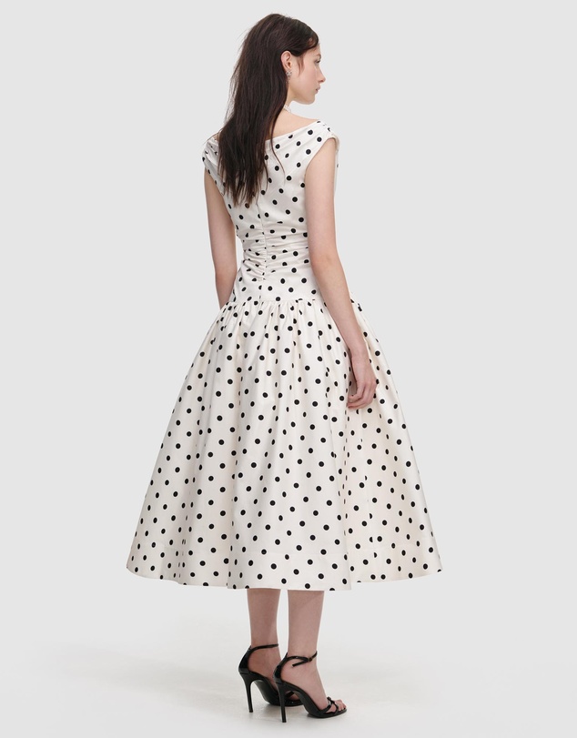 Self Portrait - Polka Dot Cotton Midi Dress