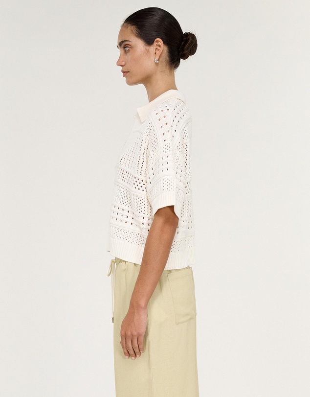 Staple the Label - Nova Crochet Polo Shirt