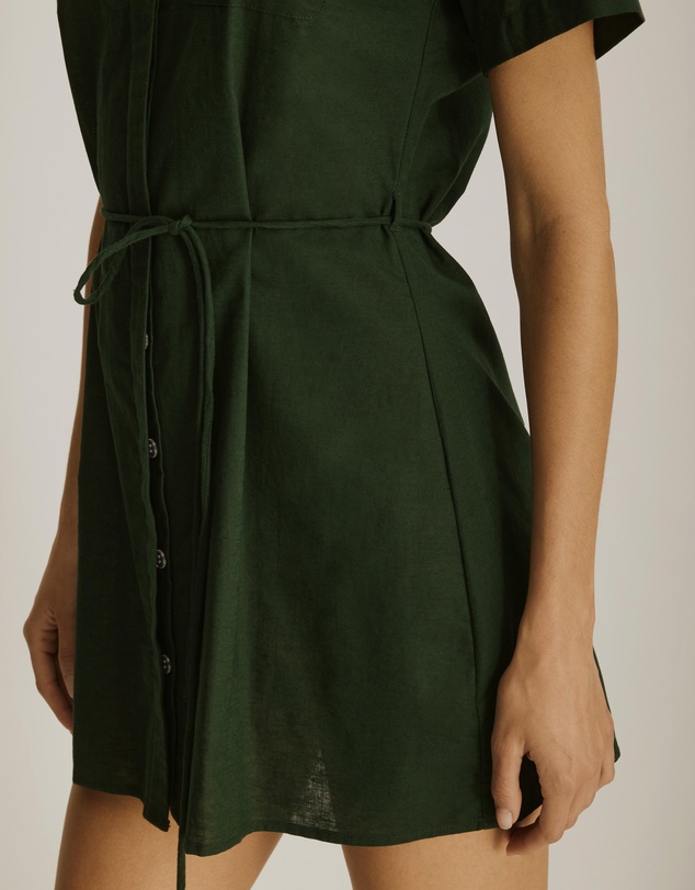 Atmos&Here - Cara Tie Waist Mini Shirt Dress