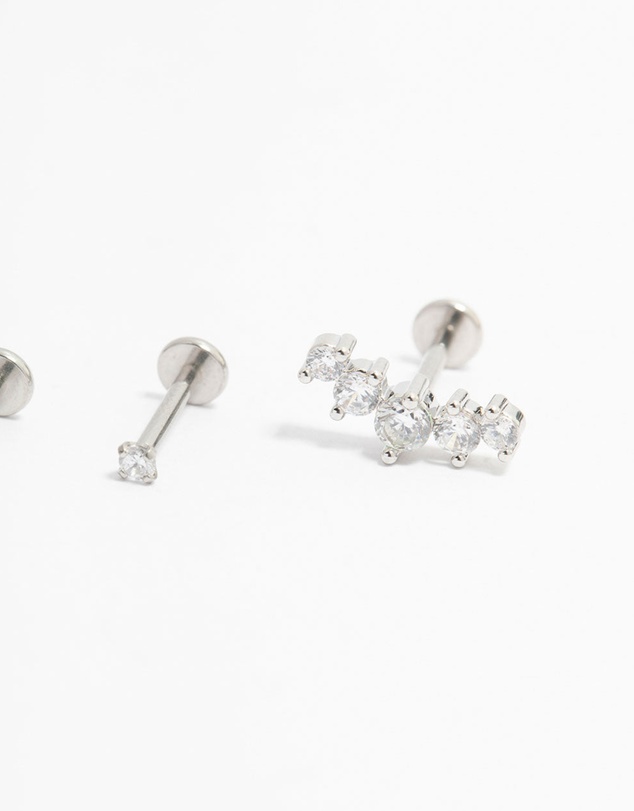 Lovisa - Surgical Steel Round Crawler Flat Backs 3-Pack
