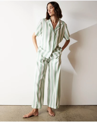 Atmos&Here - Ivy Linen Blend Stripe PJ Set