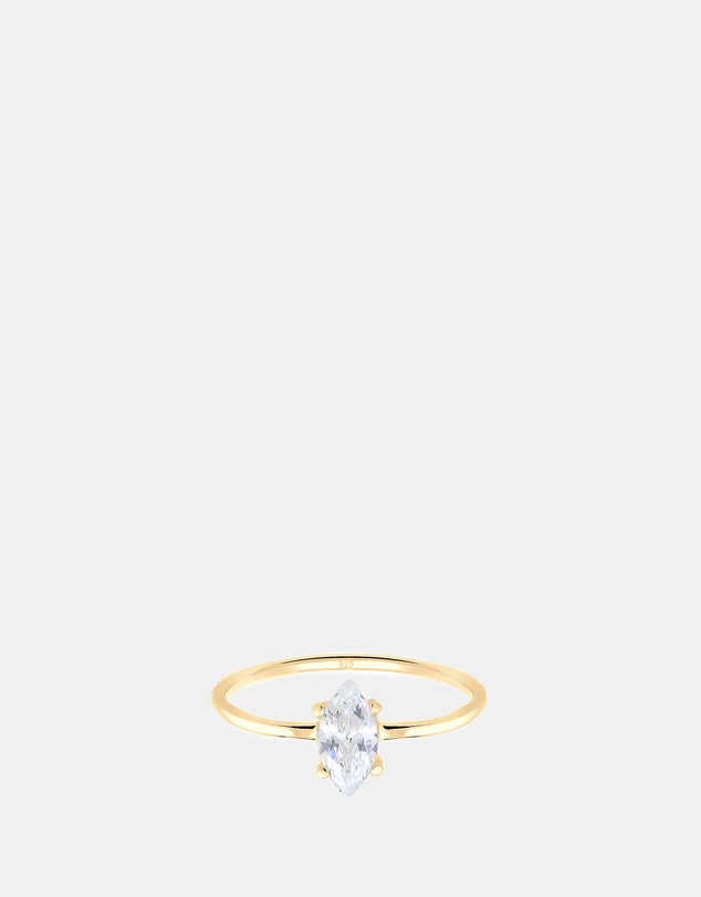 Elli Jewelry - Zirconia Band Ring in Gold-Plated 925 Silver