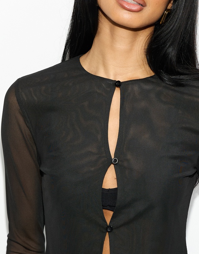 Dazie - Aliyah Keyhole Mesh Top