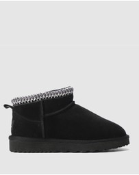 AusWooli Ugg Boots - Altona Sheepskin Wool Ankle Braid Boots