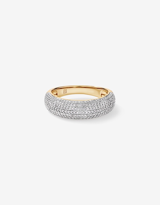 Michael Hill - Pavé Dome Ring with Cubic Zirconia in 18kt Vermeil - 8mm