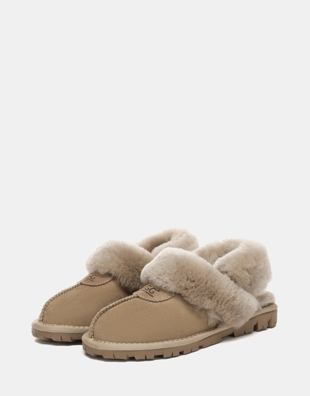 EVERAU - Australian Shepherd Ugg Waffle Fluffy Double Faced Sheepskin Upper House Shoes