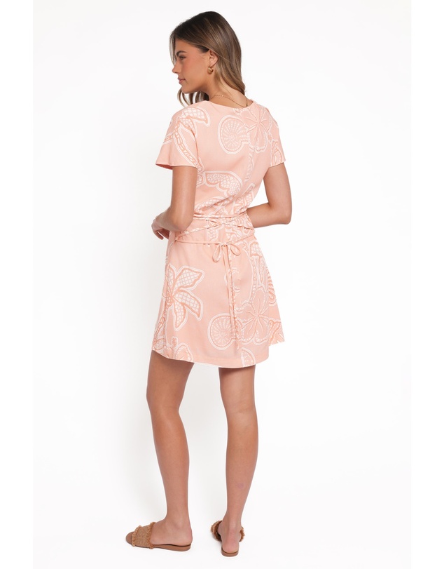 Petal & Pup - Tamika Mini Dress - Peach Floral