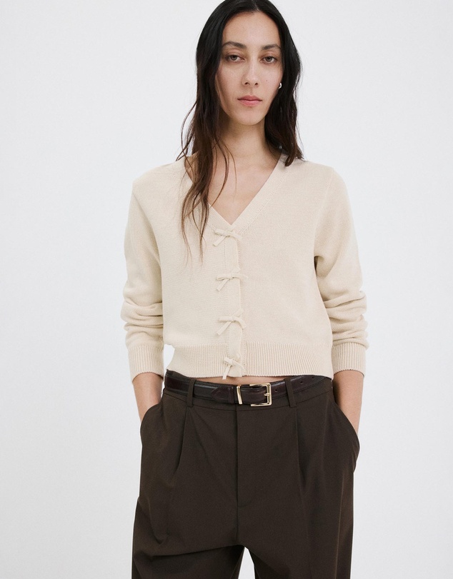 M.N.G - Knitted Cardigan With Ties