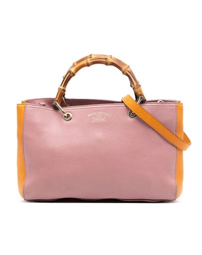 Pre-Loved by Azura Reborn - Pre-Loved Medium Bicolor Calfskin Bamboo Shopper Satchel