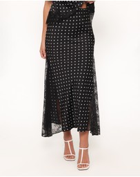 Petal & Pup - Ailbhe Lace Skirt - Black Polka Dot