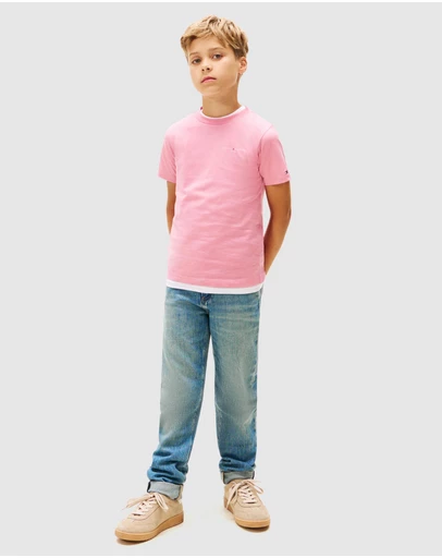 Tommy Hilfiger - Unisex Logo Crew Neck T-Shirt - Kids