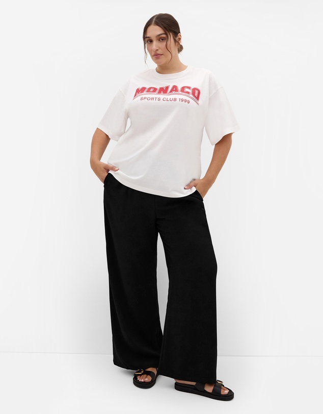 City Chic - Plus size Laid Back Monaco Tee - ivory