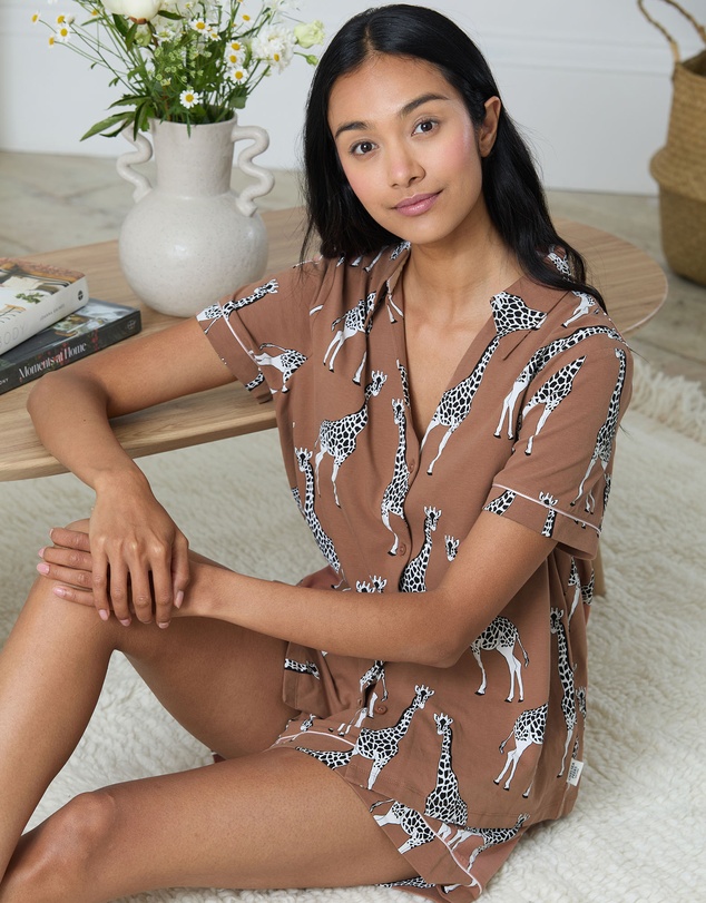 Chelsea Peers - Organic Cotton Button Up Shorts Set