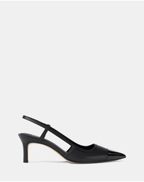 Michael Kors - Alora Toe Cap Mid Slingback Heels - Women's