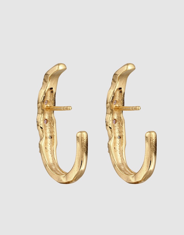 Haze & Glory - ICONIC EXCLUSIVE - Celestial Molten Hoop Earrings in Gold-Plated 925 Silver