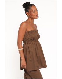 Petal & Pup - Ember Strapless Tunic Top - Brown