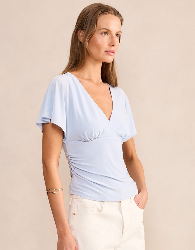 Forever New - Bobbie Wrap Flutter Sleeves Top