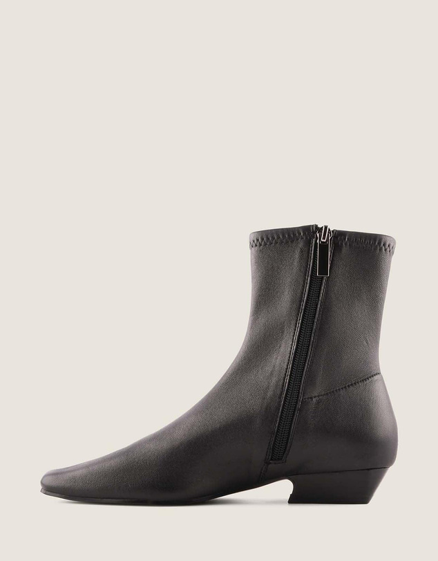 Shelly Shen - Carmen Heel Ankle Boots Black Leather