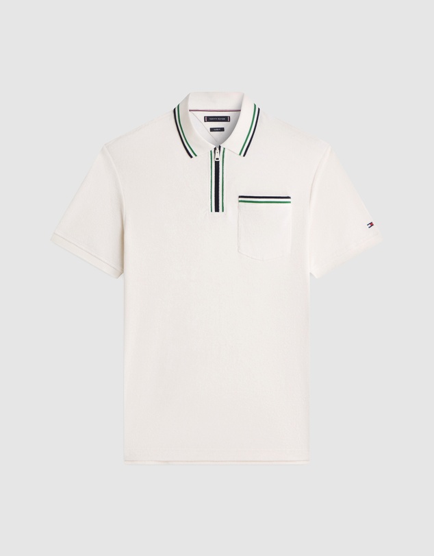 Tommy Hilfiger - Classic Fit Tipped Towelling Zip Polo Shirt