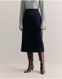 Trenery - Velvet A-line Skirt in Navy