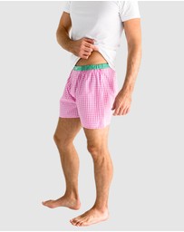 Sant And Abel - Men's Hepburn Gingham Pink Boxer Shorts