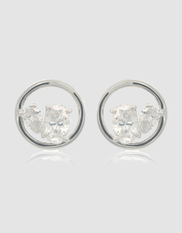 Georgini - Georgini Chic Noel Toi Et Moi Circle Earrings Silver
