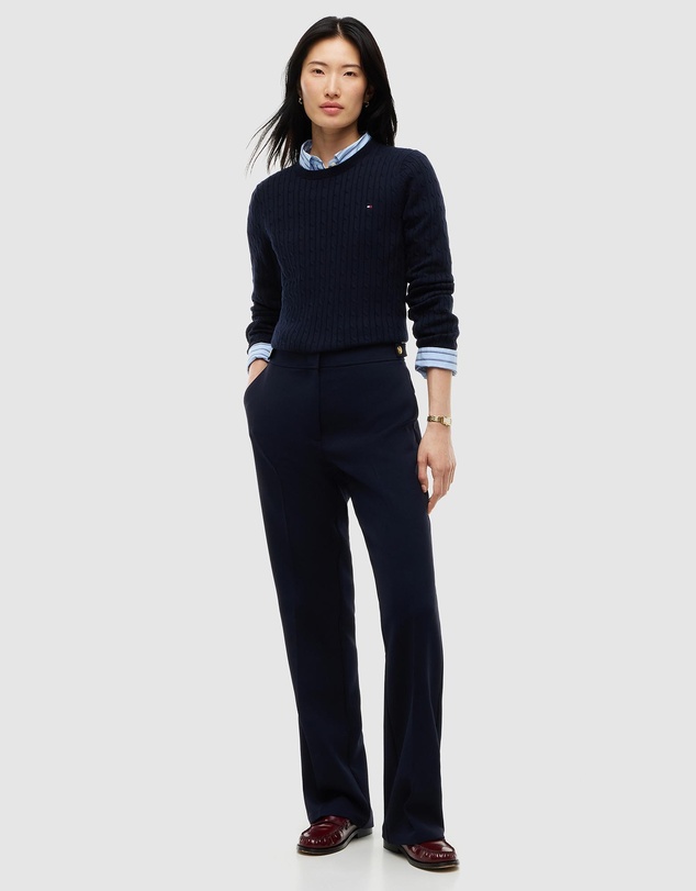 Tommy Hilfiger - Gold-Tone Button Slim Bootcut Trousers
