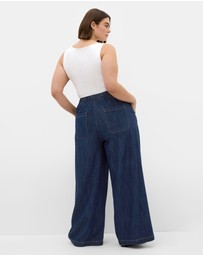 City Chic - Plus size Tiana Cotton Denim Pant - dark wash