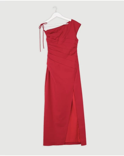 Revibe - Repaired Shona Joy Lani Gathered Midi Dress - AU 8